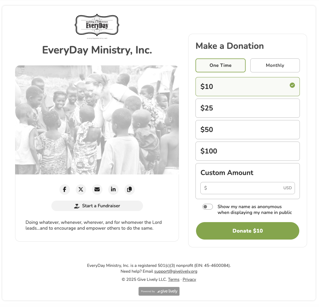 Donation gateways need to be clean, clear, and easy to use.