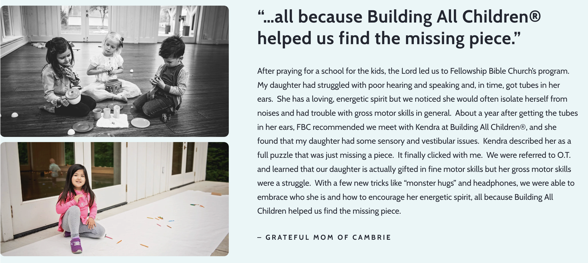 Testimonials are important to non-profit websites.